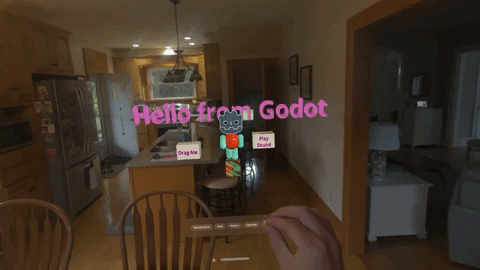 a gif of the example project running on visionOS