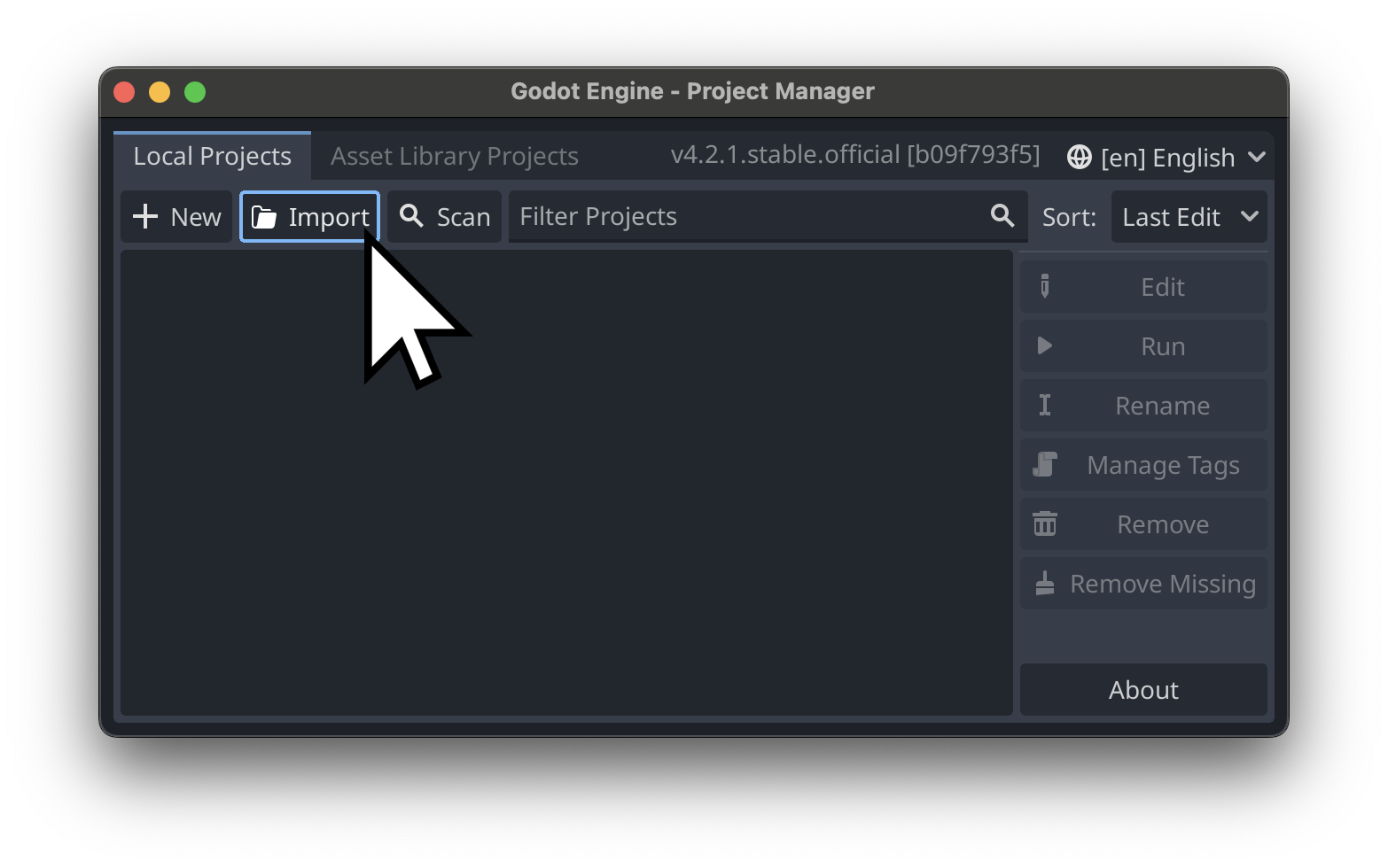 godot project manager ui