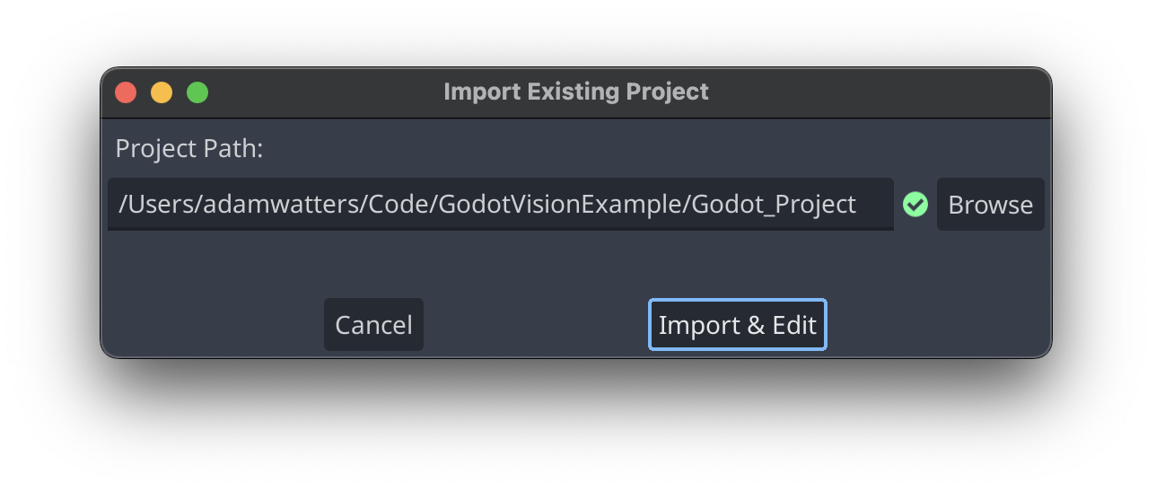 godot confirm project path ui