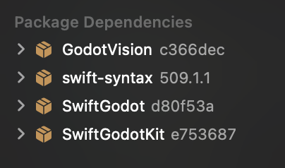 swift package dependencies